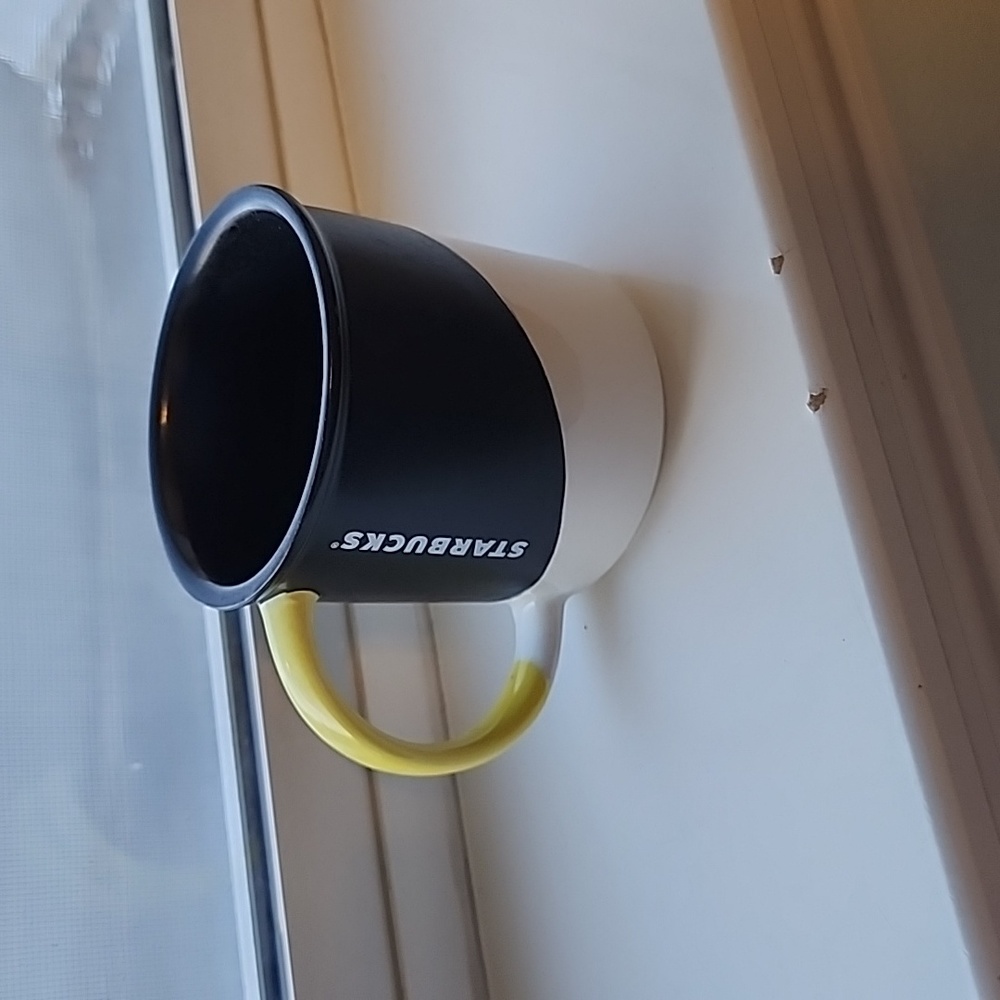 Starbucks Mug Black White & Yellow
